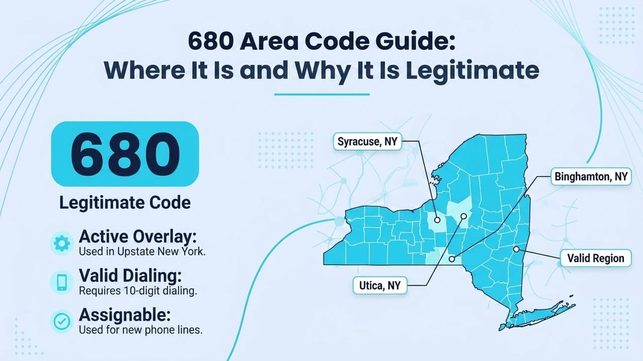 680 Area Code Guide: Where It Is and Why It Is Legitimate — map showing the 680 overlay region in New York