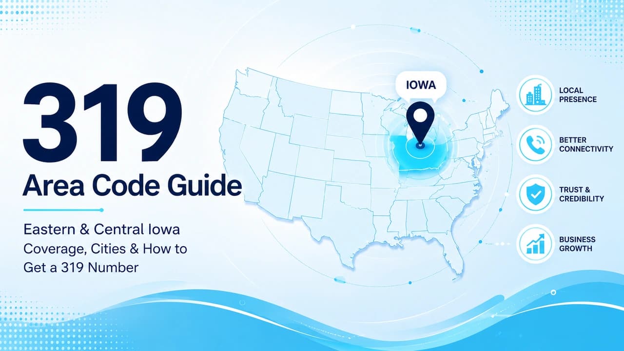 Illustrated cover graphic for the Eastern Iowa 319 area code guide