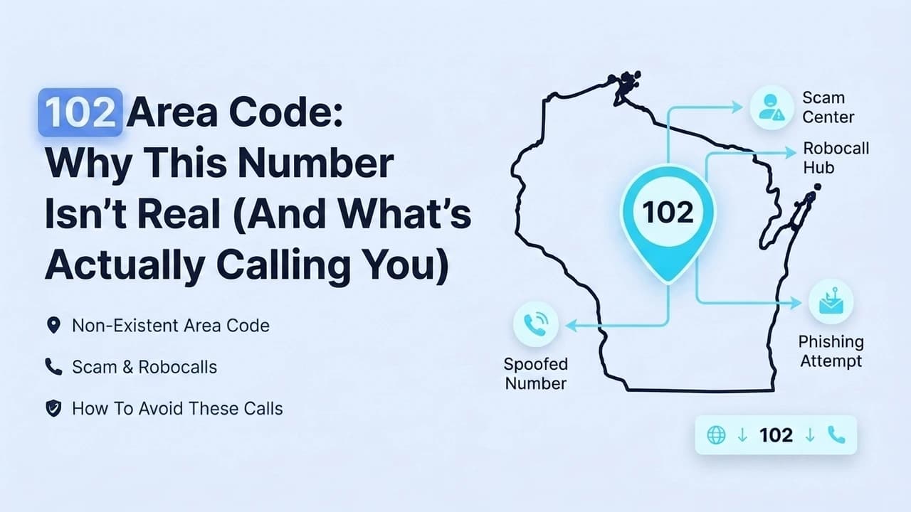 102 area code hoax illustration with an office extension icon beside the real 838 New York prefix