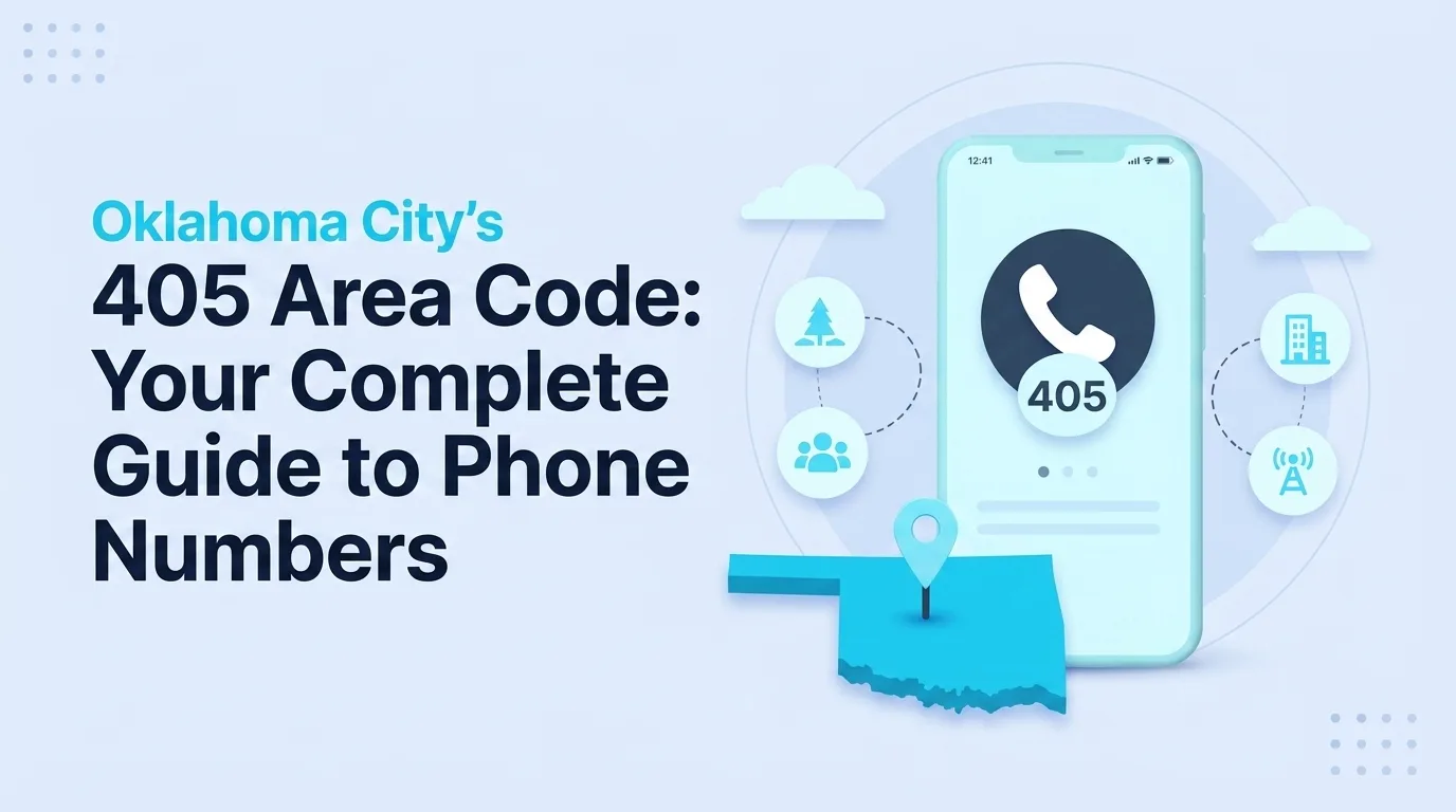 405 area code map of Oklahoma City and central Oklahoma covering 17 counties