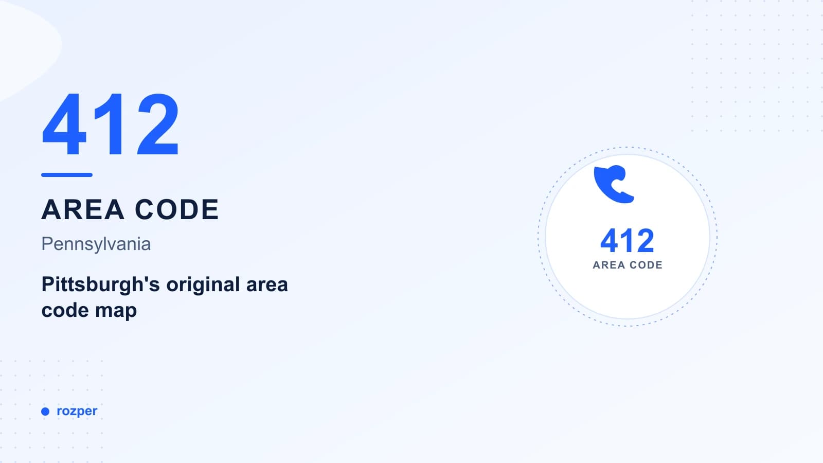 412 area code map of Pittsburgh and Allegheny County in southwestern Pennsylvania