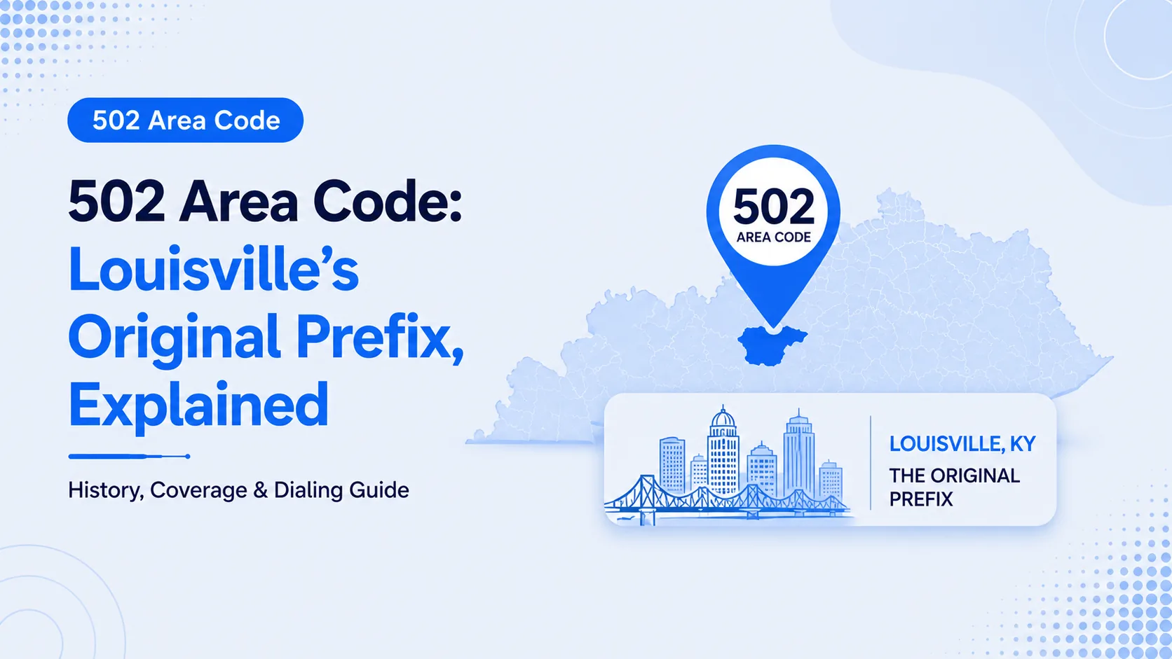 502 Area Code: Louisville's Original Prefix, Explained — phone handset over a map of the Louisville region