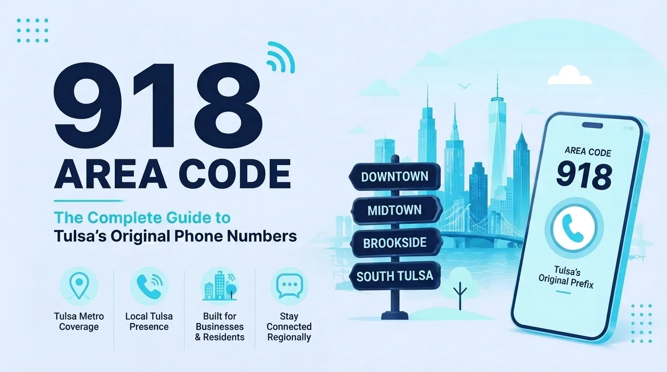 918 area code map of Tulsa and eastern Oklahoma covering 29 counties