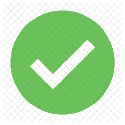 Green check mark on black background