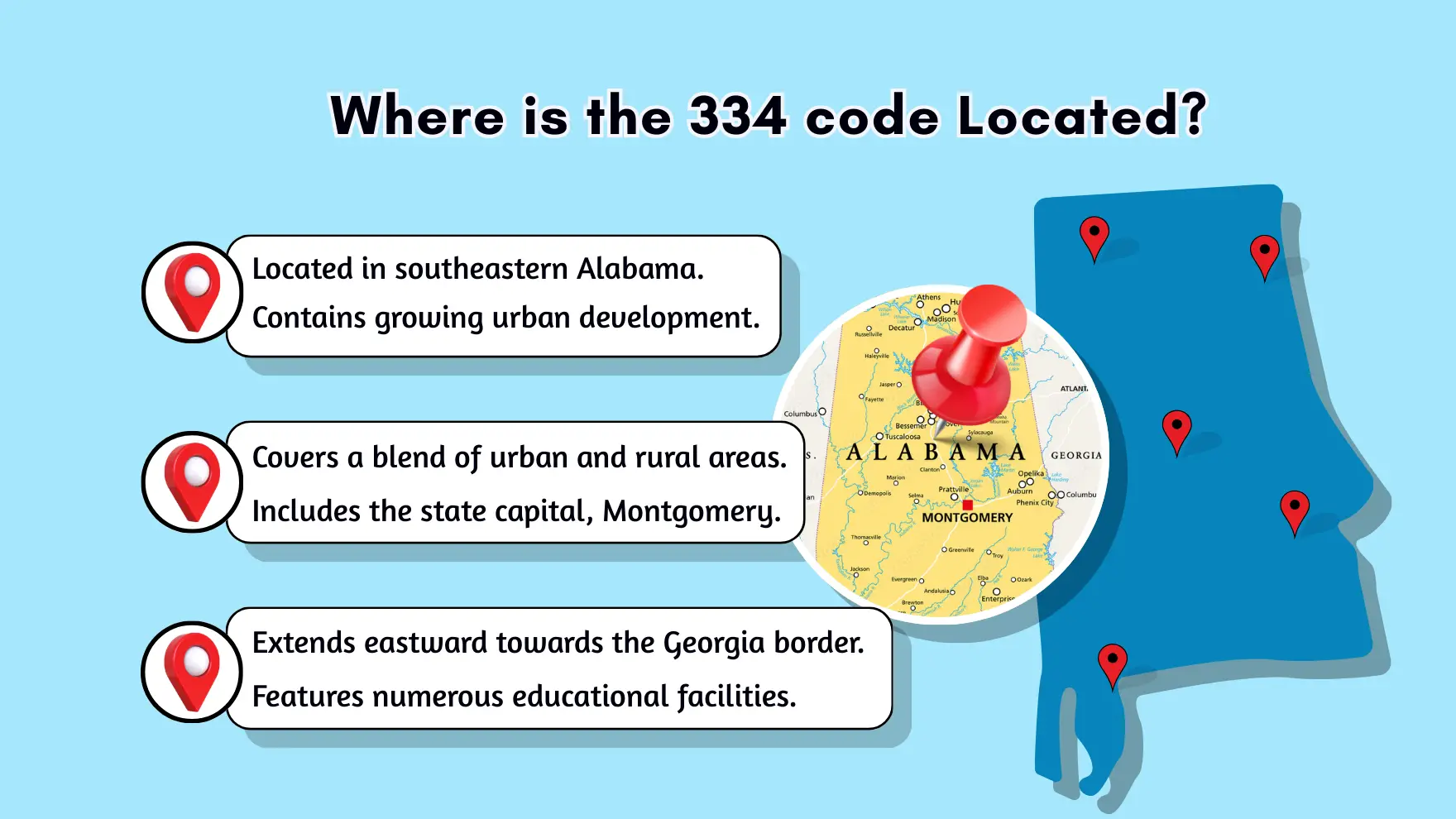 Where is the 334 code Located